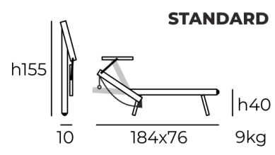 s-standard Folding Sunbed Standard Dimension